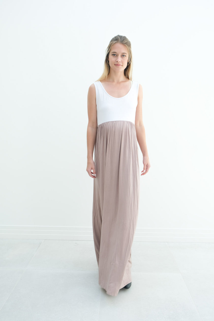 Annabelle | Maternity Maxi Tank Dress With Empire Waist