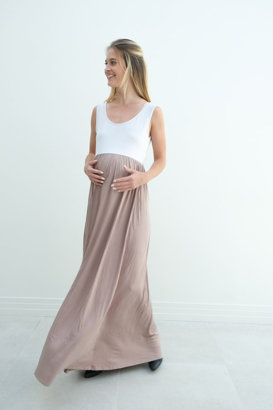 Annabelle | Maternity Maxi Tank Dress With Empire Waist