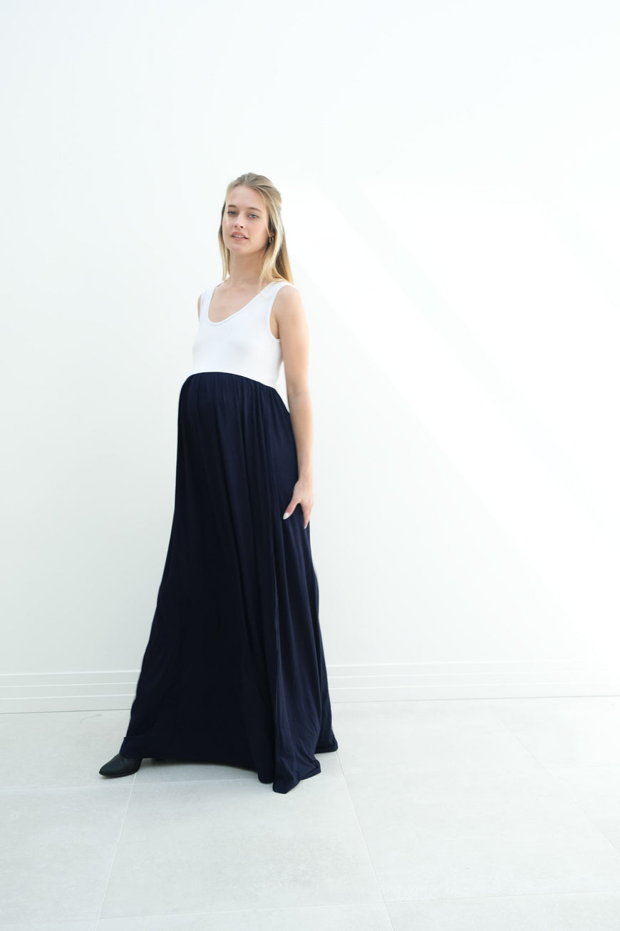 Annabelle | Maternity Maxi Tank Dress With Empire Waist
