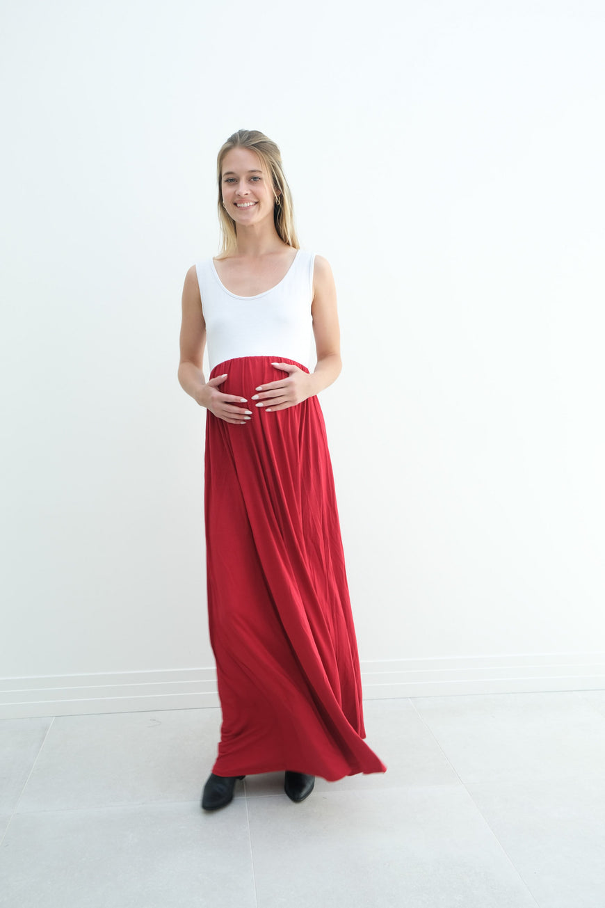Annabelle | Maternity Maxi Tank Dress With Empire Waist