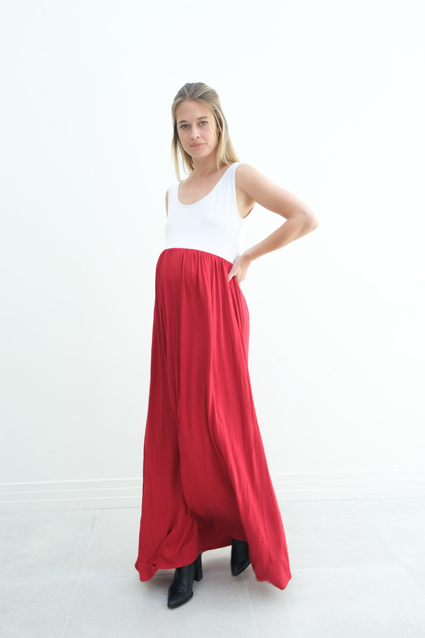 Annabelle | Maternity Maxi Tank Dress With Empire Waist
