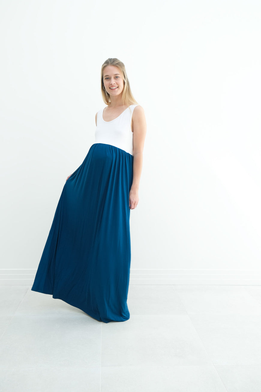 Annabelle | Maternity Maxi Tank Dress With Empire Waist