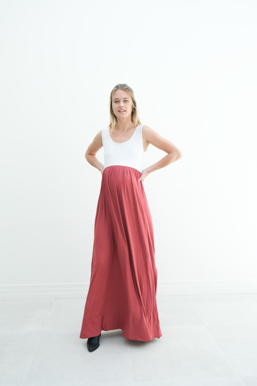 Annabelle | Maternity Maxi Tank Dress With Empire Waist