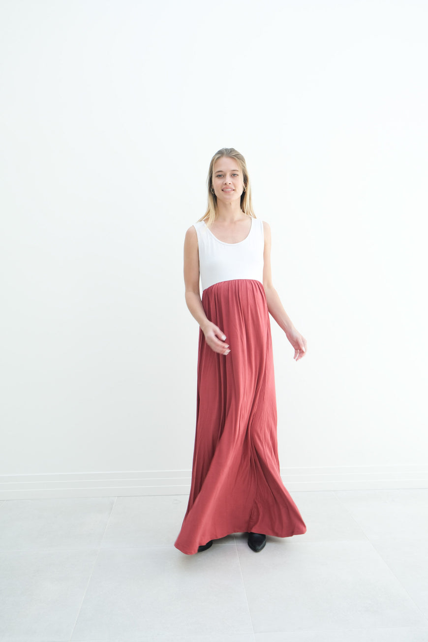 Annabelle | Maternity Maxi Tank Dress With Empire Waist