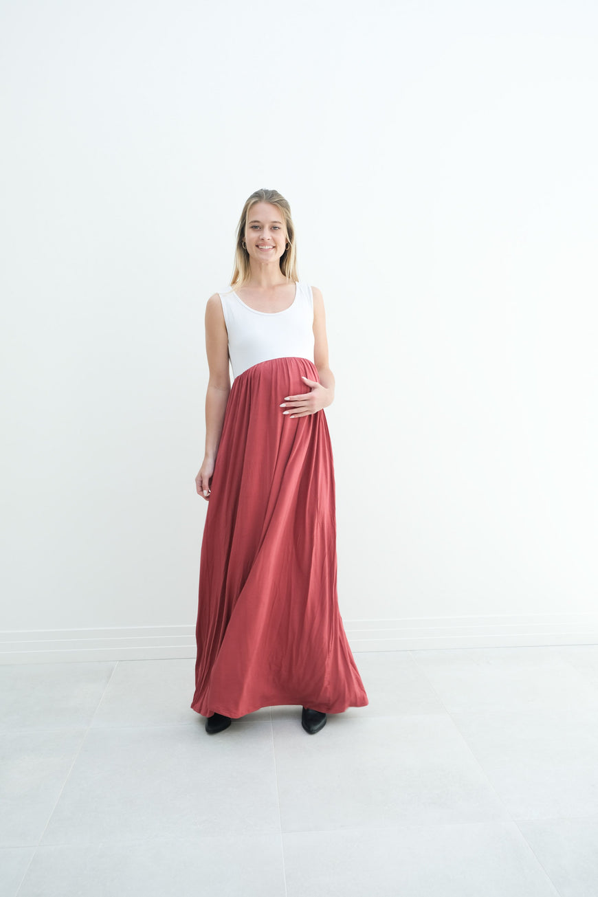 Annabelle | Maternity Maxi Tank Dress With Empire Waist