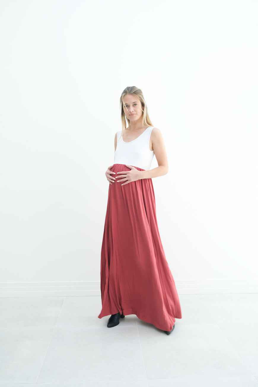 Annabelle | Maternity Maxi Tank Dress With Empire Waist