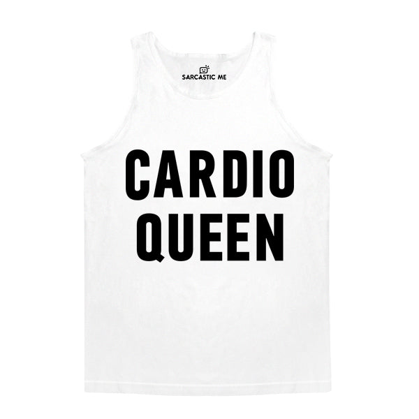 Cardio Queen White Unisex Tank Top | Sarcastic Me