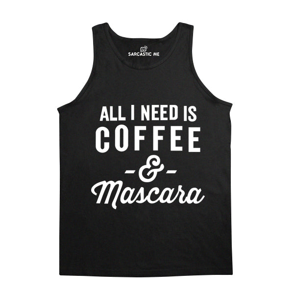 Coffee And Mascara Black Unisex Tank Top | Sarcastic Me