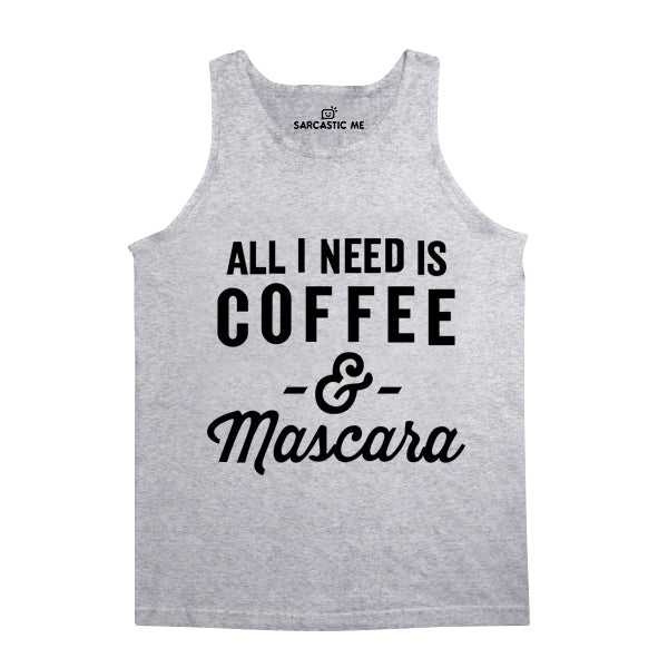 Coffee And Mascara Gray Unisex Tank Top | Sarcastic Me