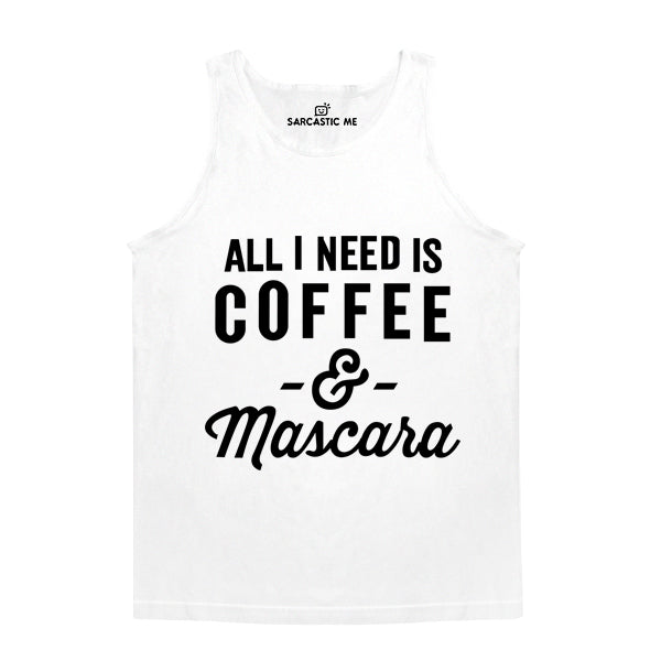 Coffee And Mascara White Unisex Tank Top | Sarcastic Me