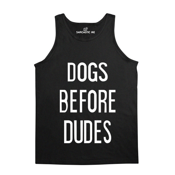 Dogs Before Dudes Black Unisex Tank Top | Sarcastic Me
