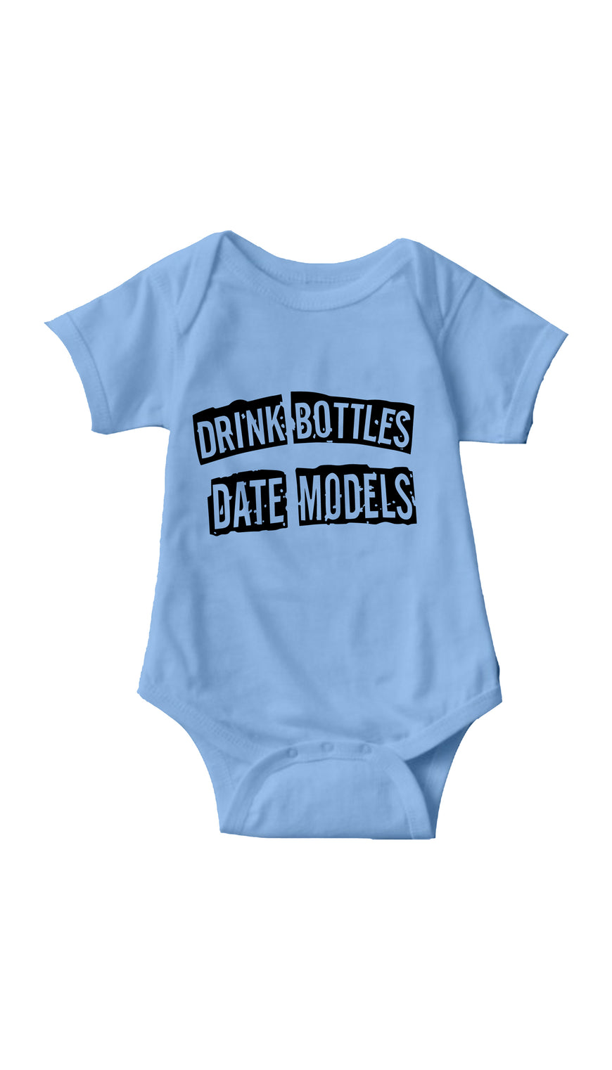 Drink Bottles Date Models Light Blue Infant Onesie | Sarcastic ME
