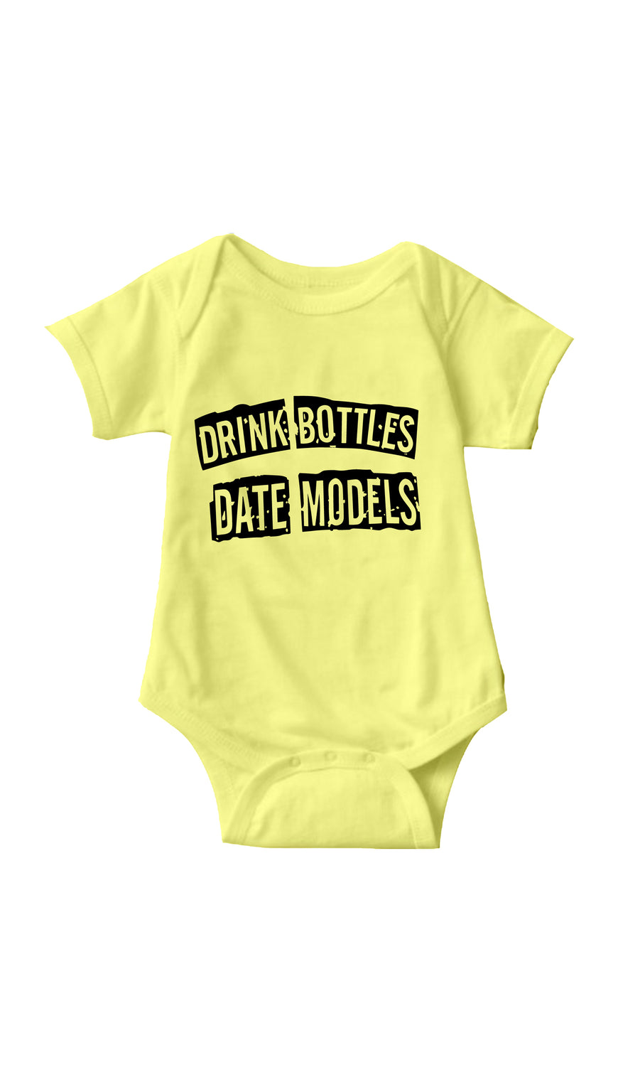 Drink Bottles Date Models Yellow Infant Onesie | Sarcastic ME