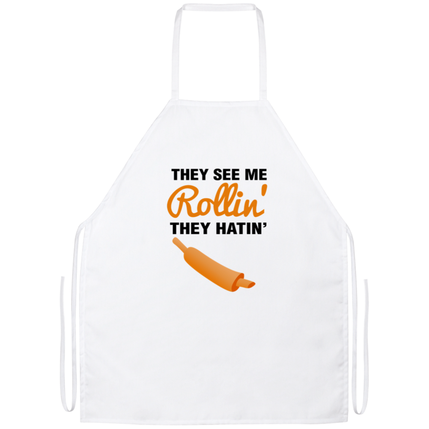 They See Me Rollin They Hatin Funny Kitchen Apron | Sarcastic Me