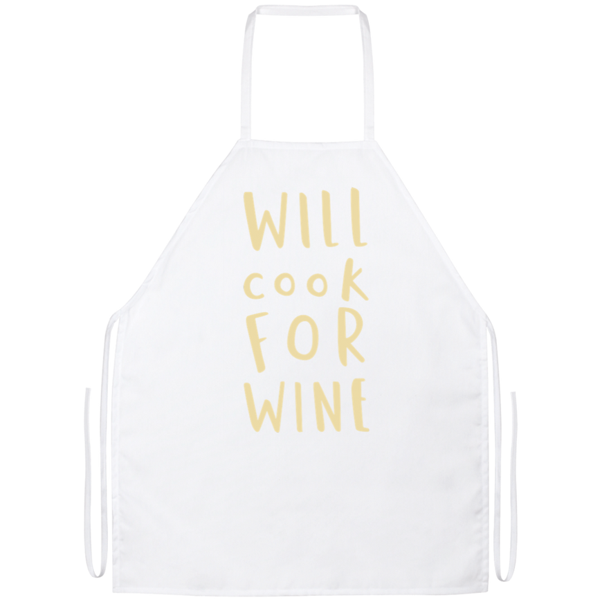 Will Cook For Wine Funny Kitchen Apron | Sarcastic Me