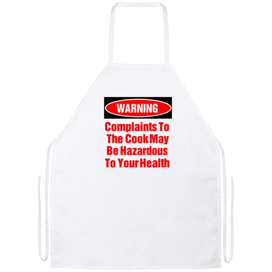 Warning Complaints To The Cook May Be Hazardous Funny Kitchen Apron | Sarcastic Me