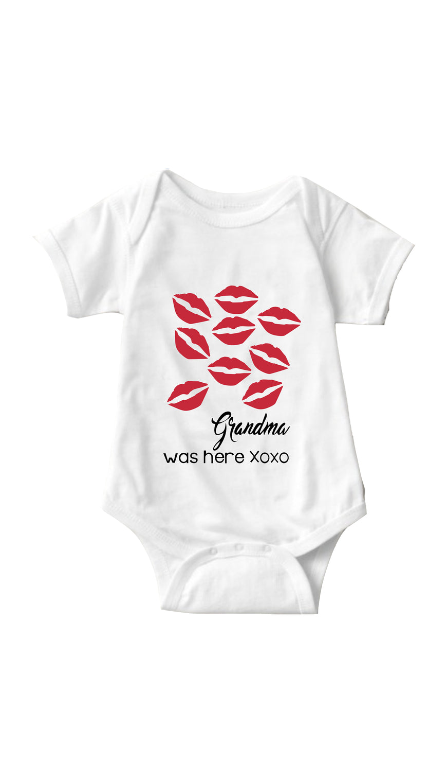 Grandma Was Here XOXO Funny Infant Onesie