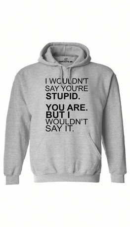 I Wouldn't Say You're Stupid Gray Hoodie | Sarcastic ME