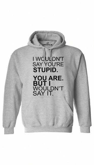 I Wouldn't Say You're Stupid Gray Hoodie | Sarcastic ME