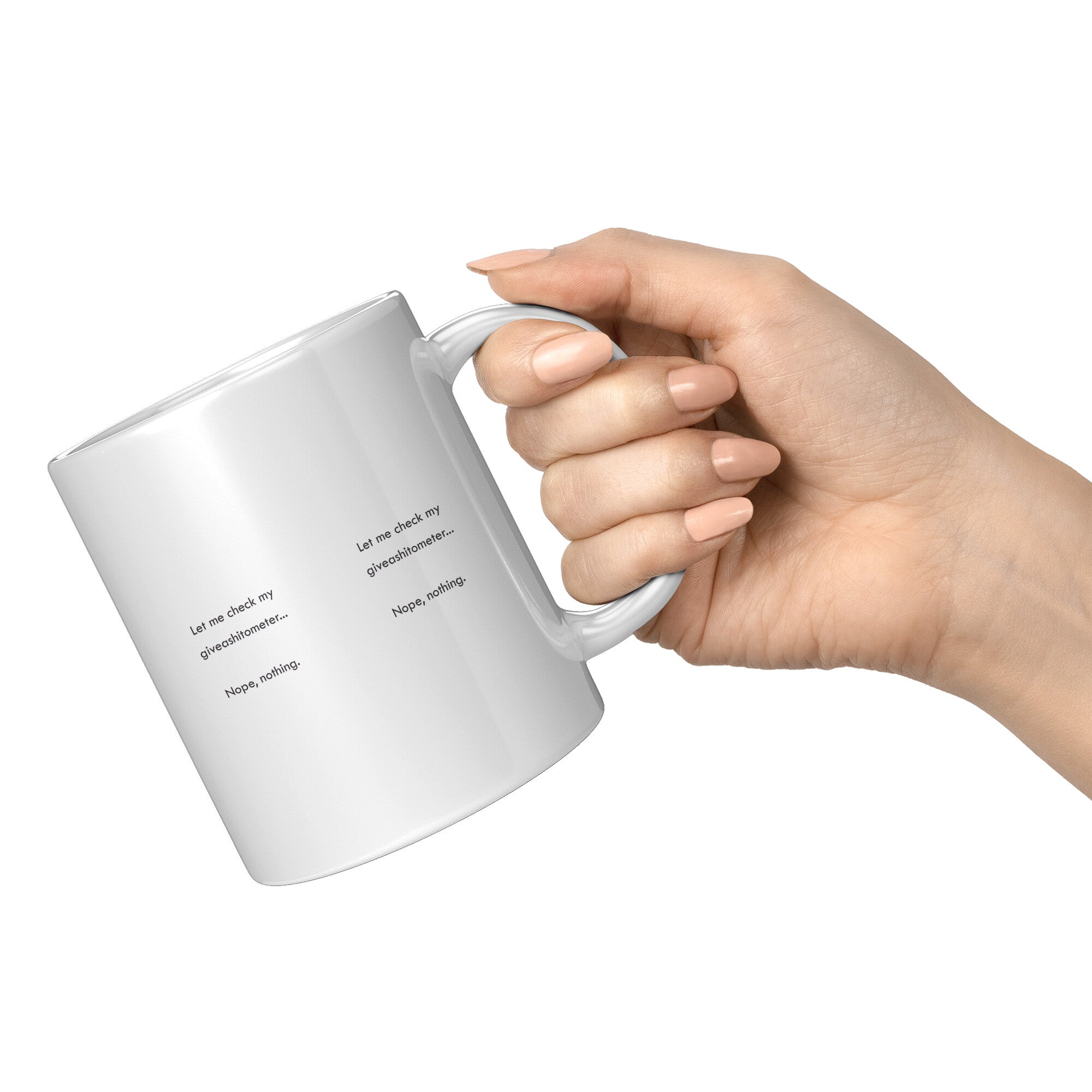 Let Me Check My Giveashitometer Mug
