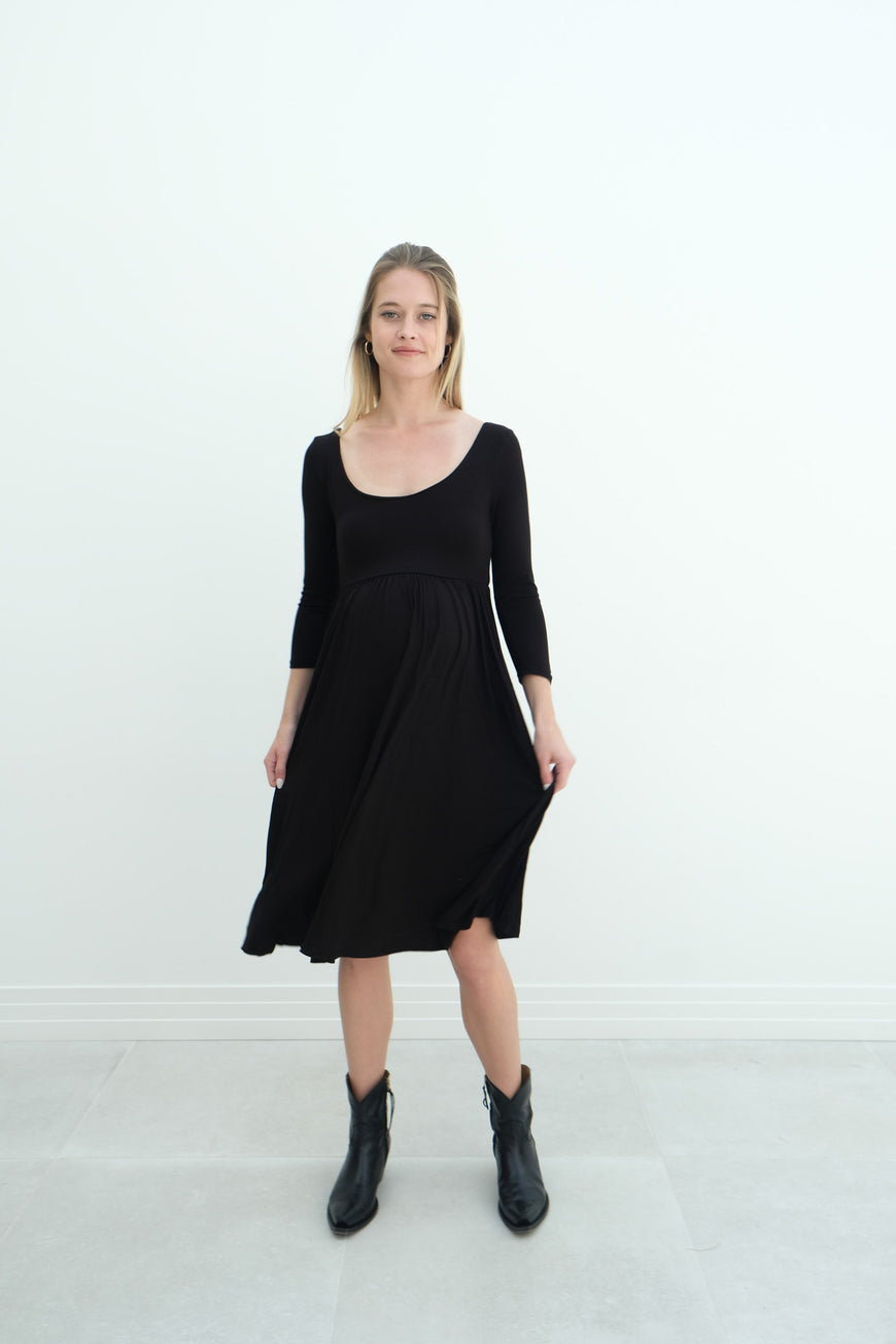 Tatiana | Long Sleeve Flowy Maternity Dress With Empire Waist