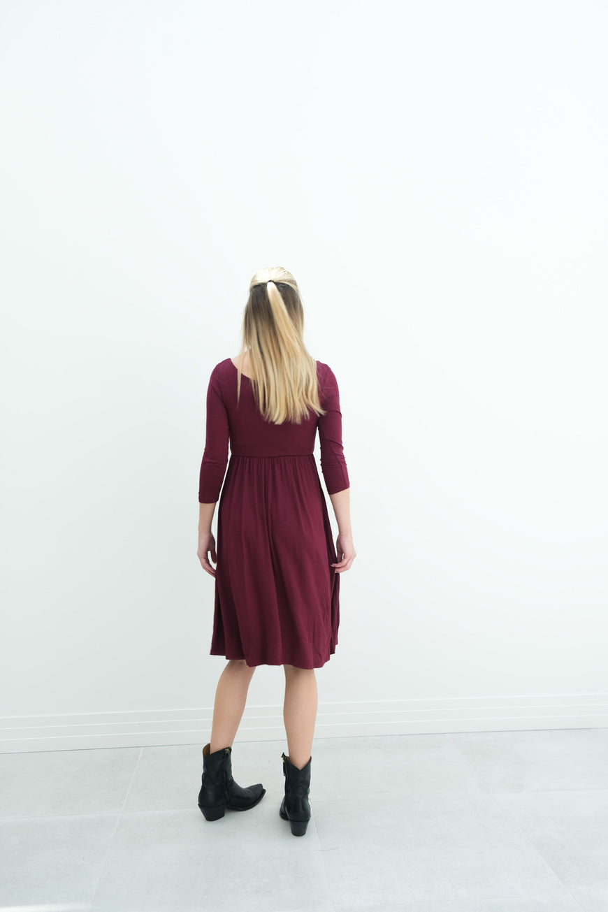 Tatiana | Long Sleeve Flowy Maternity Dress With Empire Waist