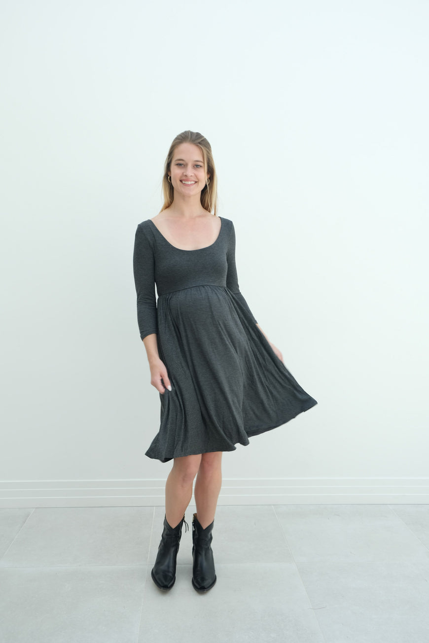 Tatiana | Long Sleeve Flowy Maternity Dress With Empire Waist