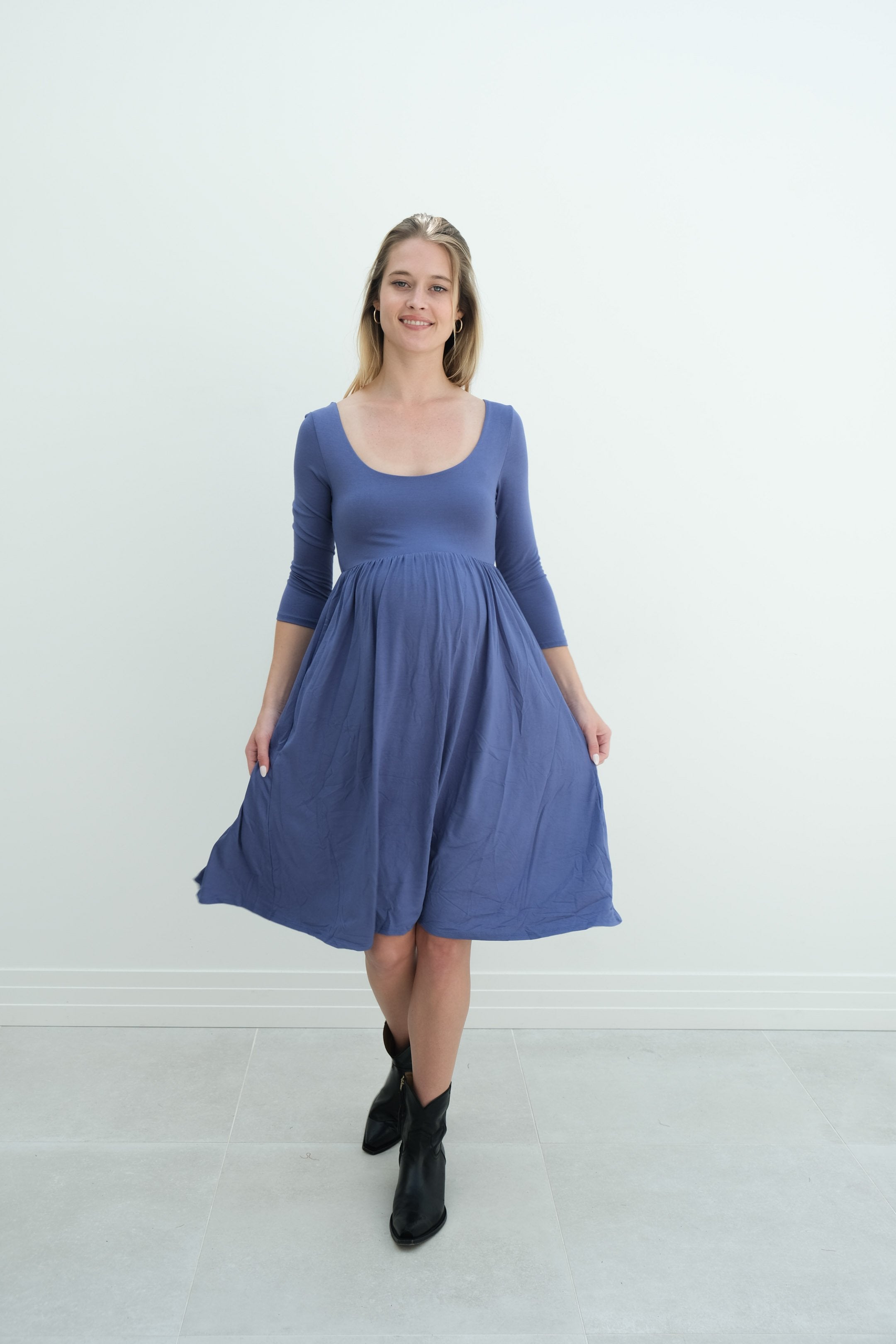 Tatiana | Long Sleeve Flowy Maternity Dress w/ Empire Waist Sarcastic ME Tatiana | Long Sleeve Flowy Maternity Dress w/ Empire Waist Sarcastic ME