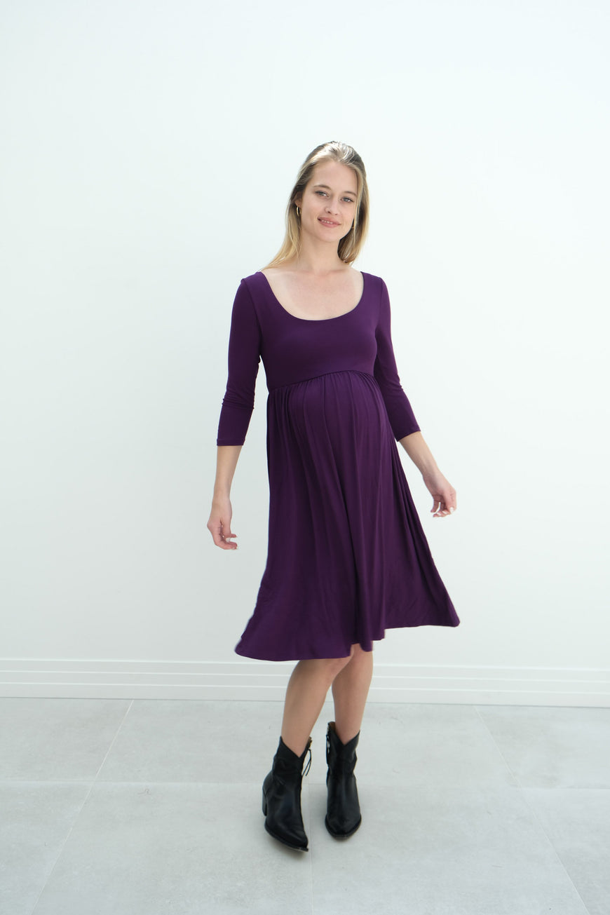 Tatiana | Long Sleeve Flowy Maternity Dress With Empire Waist
