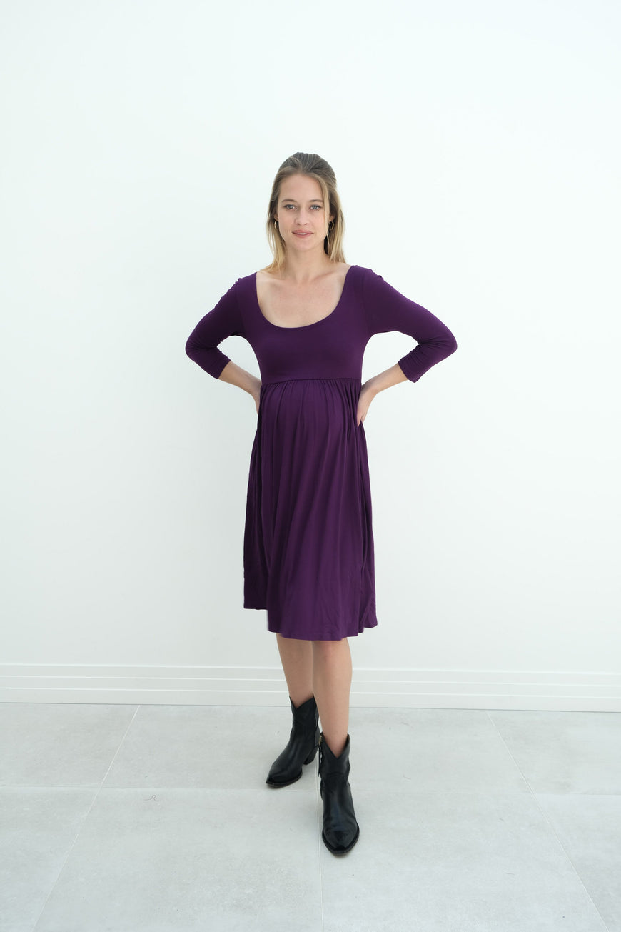 Tatiana | Long Sleeve Flowy Maternity Dress With Empire Waist