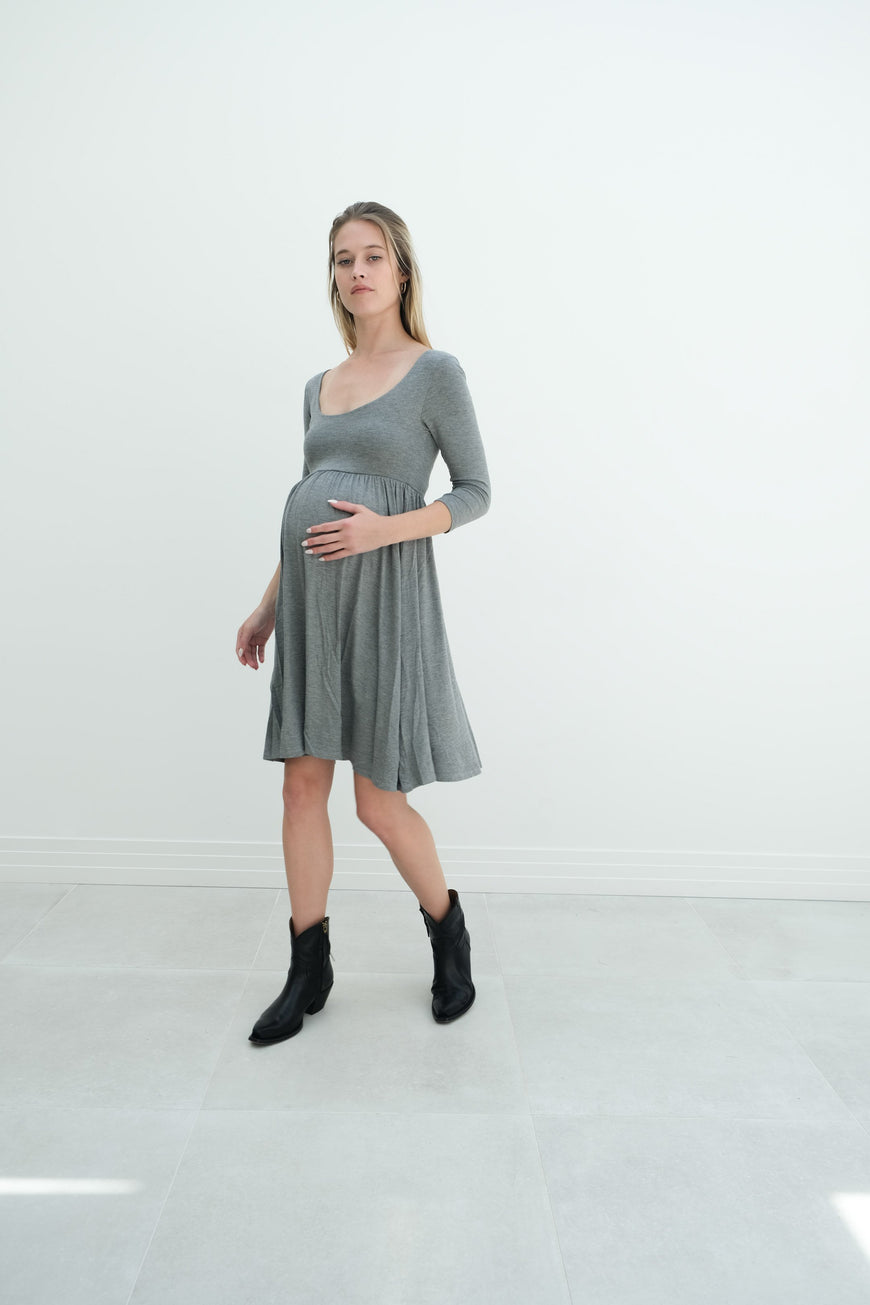 Tatiana | Long Sleeve Flowy Maternity Dress With Empire Waist