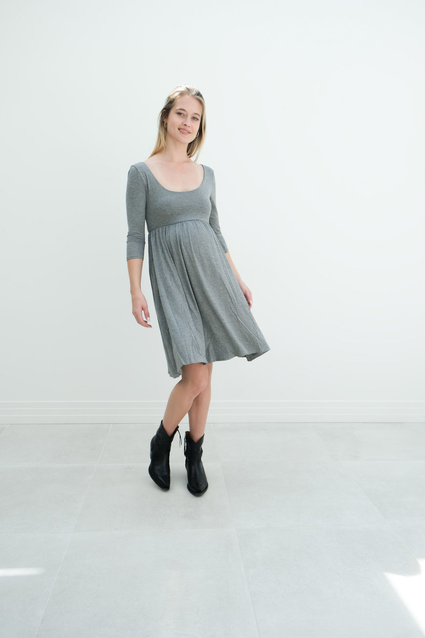 Tatiana | Long Sleeve Flowy Maternity Dress With Empire Waist