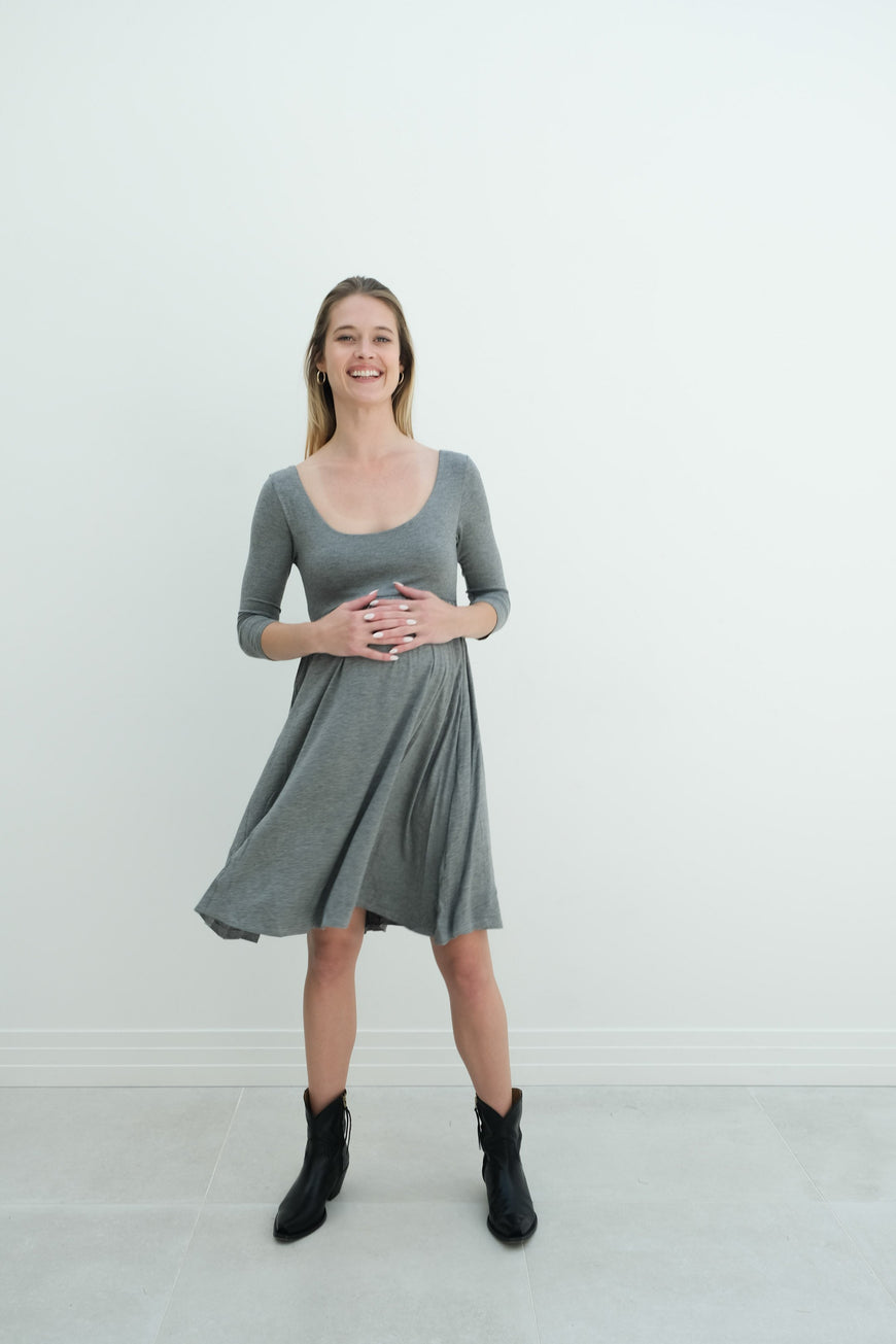Tatiana | Long Sleeve Flowy Maternity Dress With Empire Waist