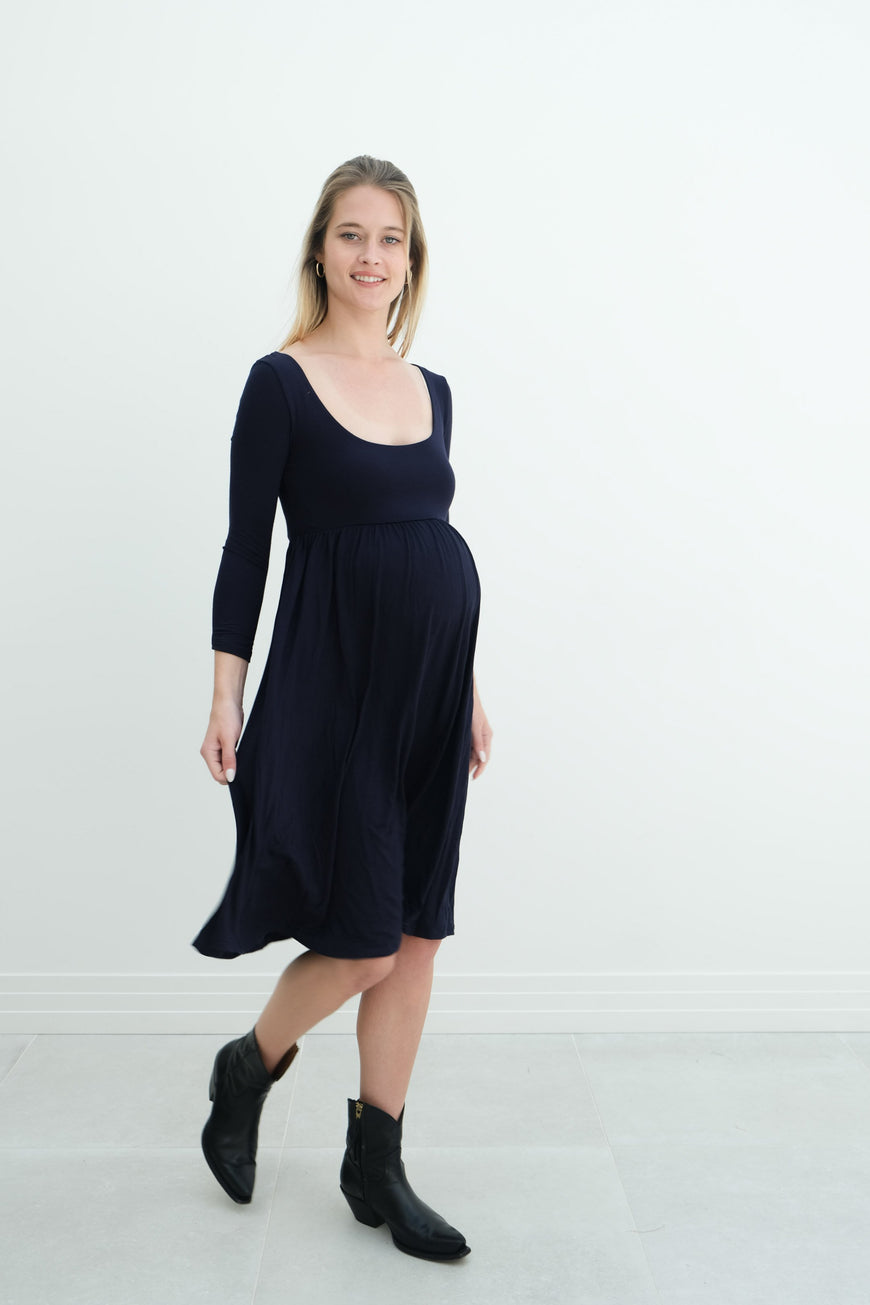 Tatiana | Long Sleeve Flowy Maternity Dress With Empire Waist
