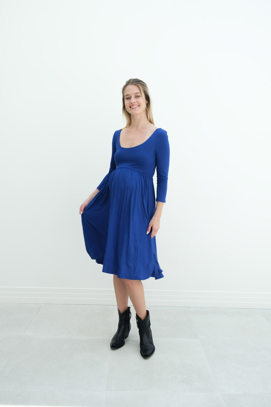 Tatiana | Long Sleeve Flowy Maternity Dress With Empire Waist