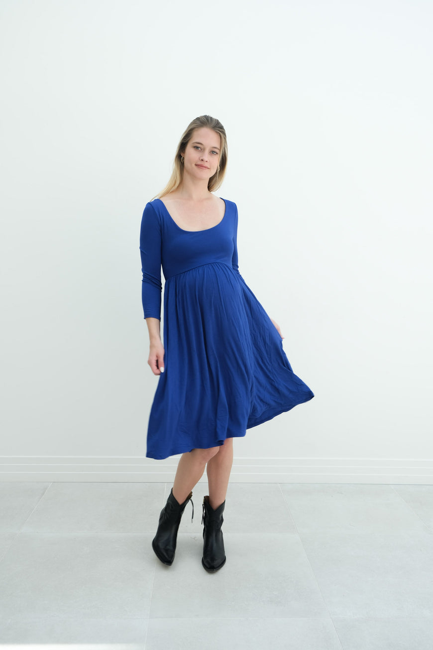 Tatiana | Long Sleeve Flowy Maternity Dress With Empire Waist