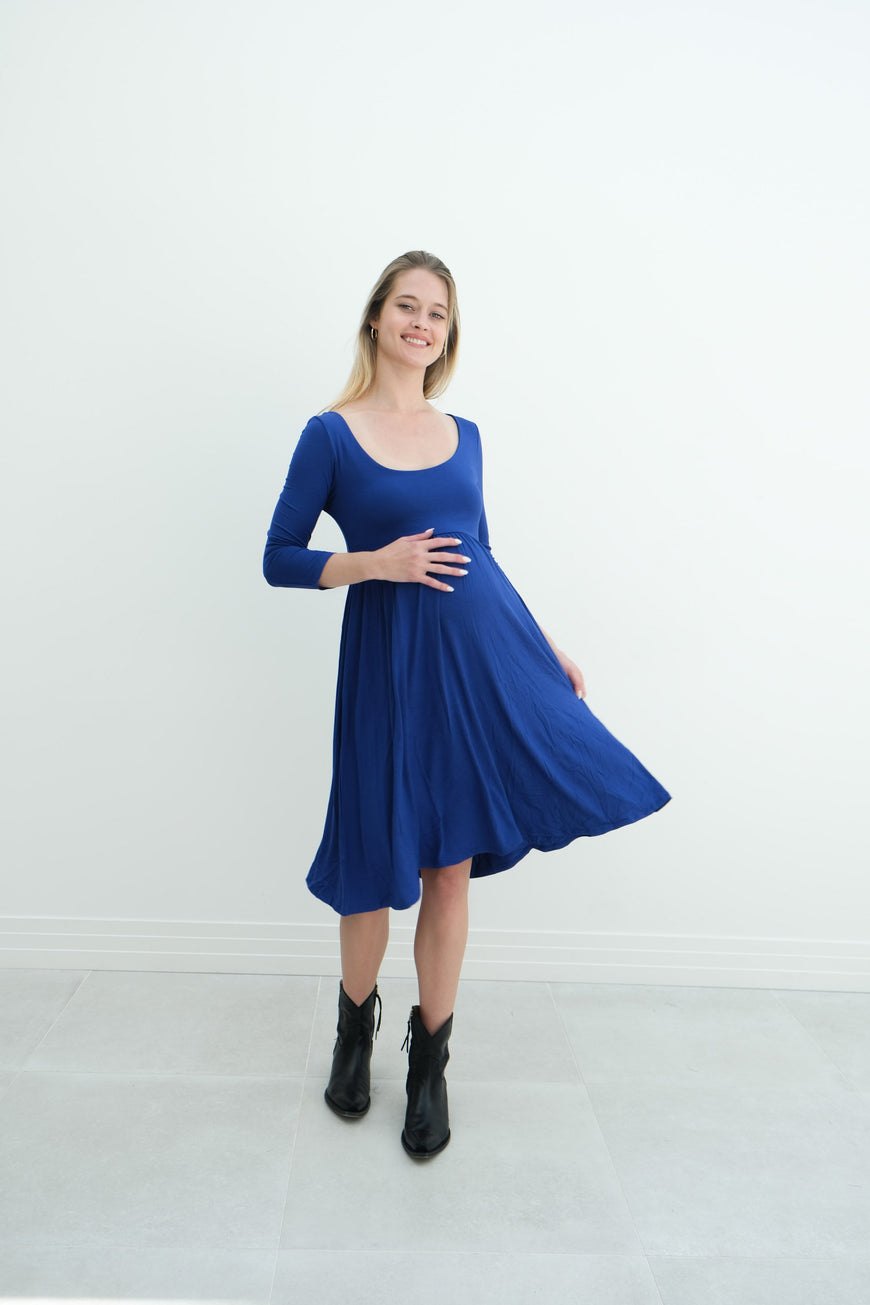 Tatiana | Long Sleeve Flowy Maternity Dress With Empire Waist