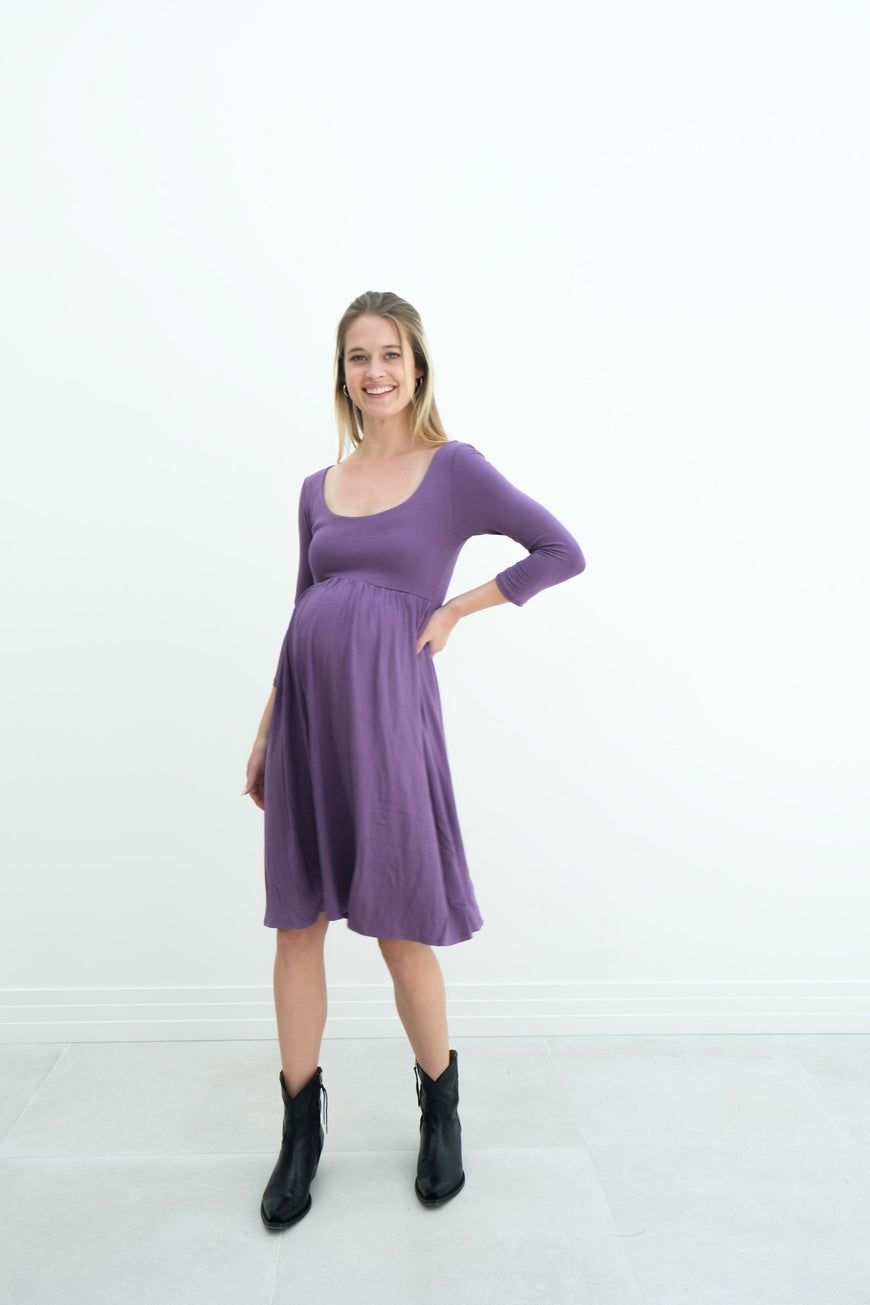 Tatiana | Long Sleeve Flowy Maternity Dress With Empire Waist