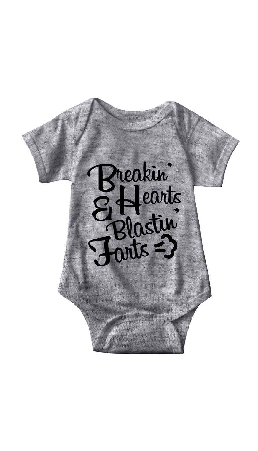 Breaking Hearts Blasting Farts Gray Infant Onesie | Sarcastic ME