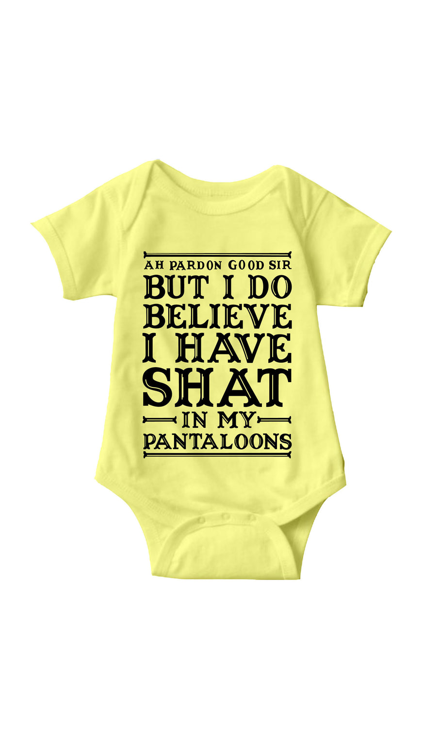 Ah Pardon Good Sir Yellow Infant Onesie | Sarcastic ME