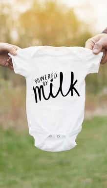 Powered By Milk Cute & Funny Baby Infant Onesie