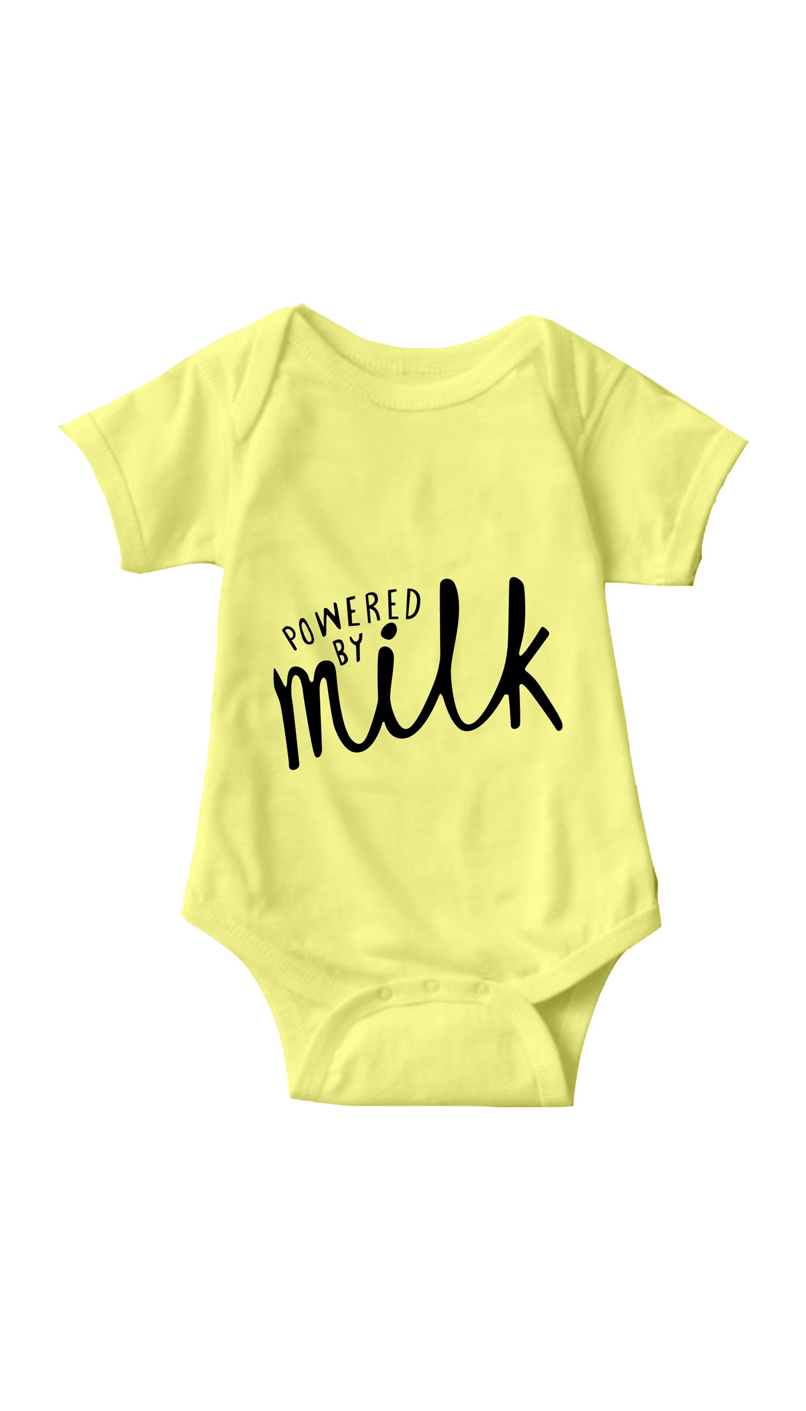 Powered By Milk Yellow Infant Onesie | Sarcastic ME