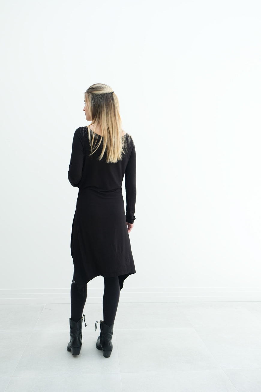 Luna | Long Sleeve Midi Maternity Dress With Bohemian Cut
