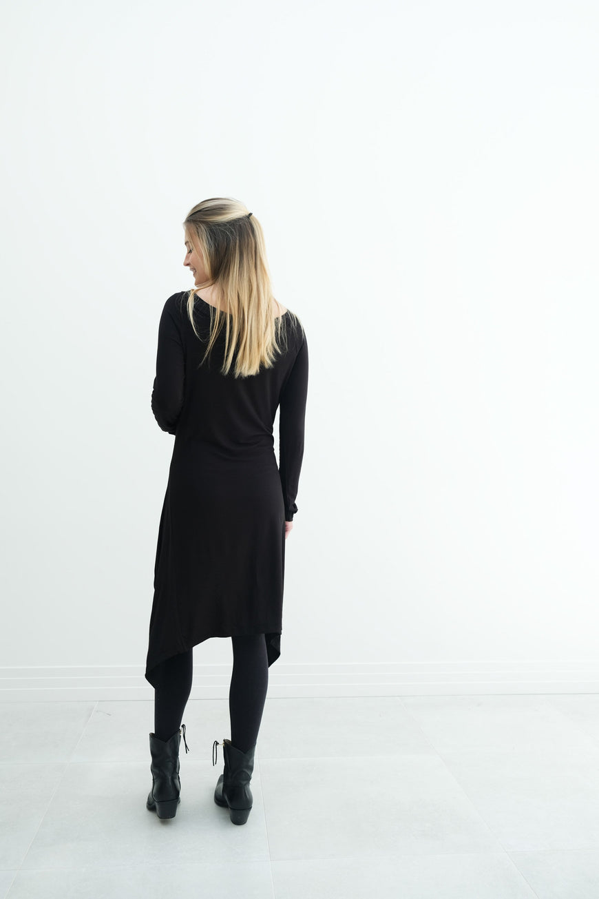 Luna | Long Sleeve Midi Maternity Dress With Bohemian Cut