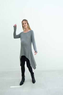Luna | Long Sleeve Midi Maternity Dress With Bohemian Cut