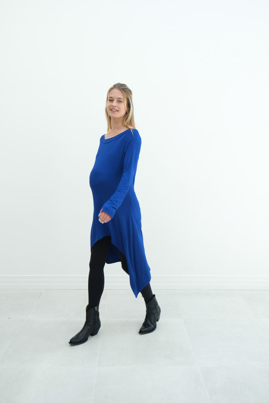 Luna | Long Sleeve Midi Maternity Dress With Bohemian Cut