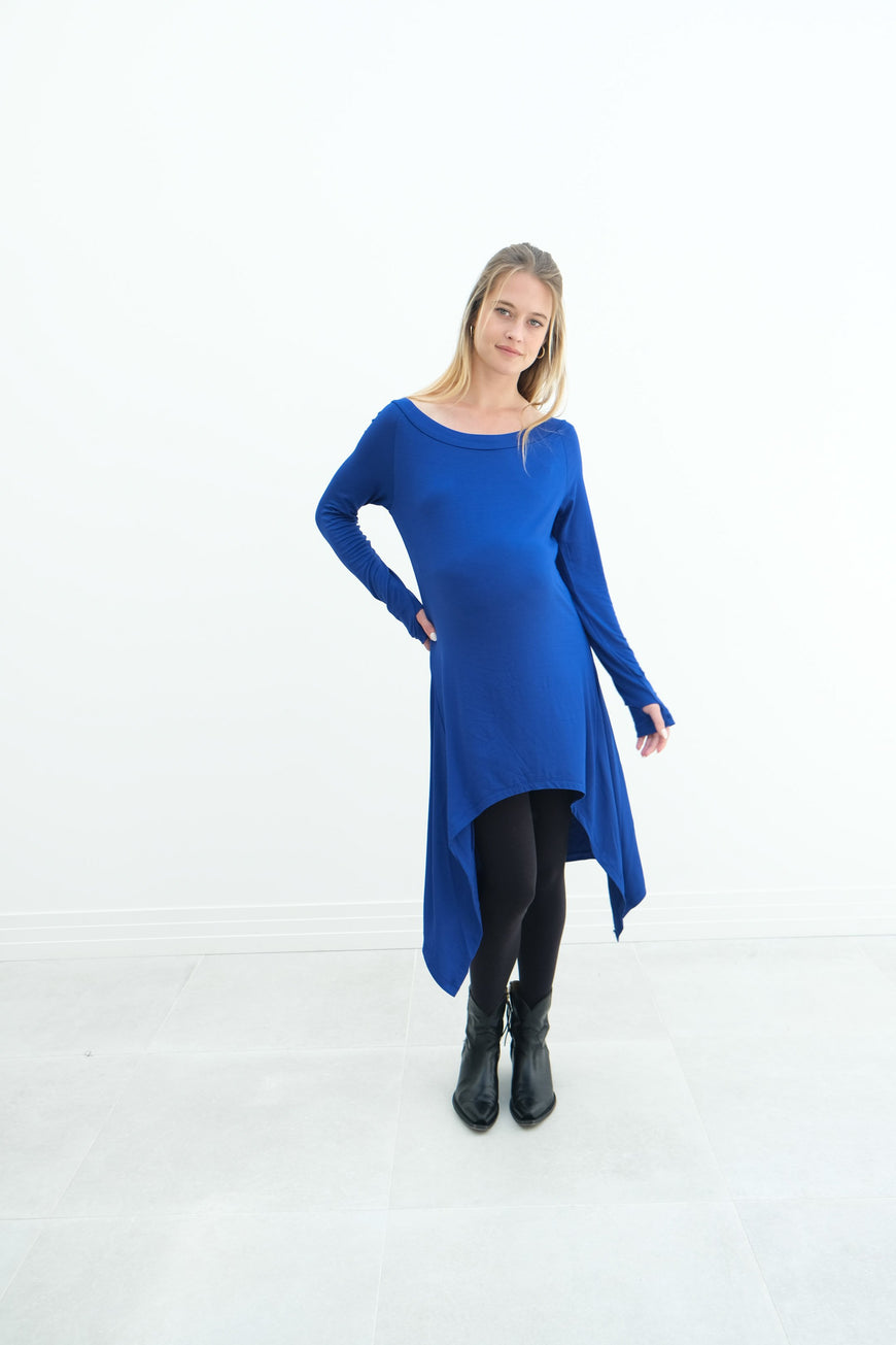 Luna | Long Sleeve Midi Maternity Dress With Bohemian Cut