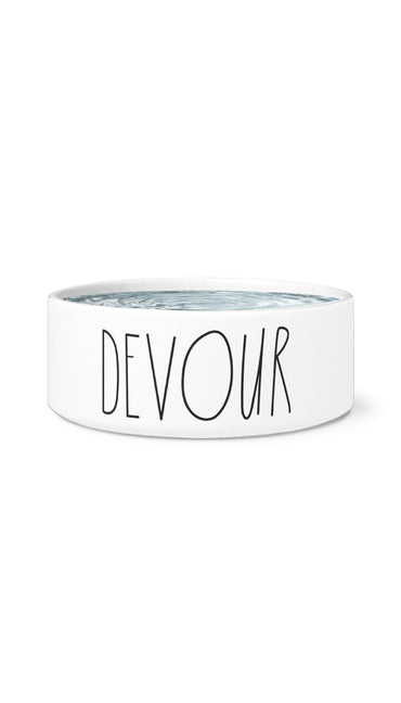 Devour White Pet Bowl | Sarcastic Me