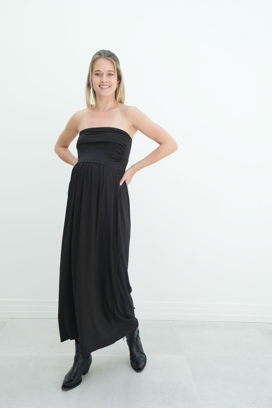 Sasha | Strapless Maxi Maternity Sundress With Empire Waist