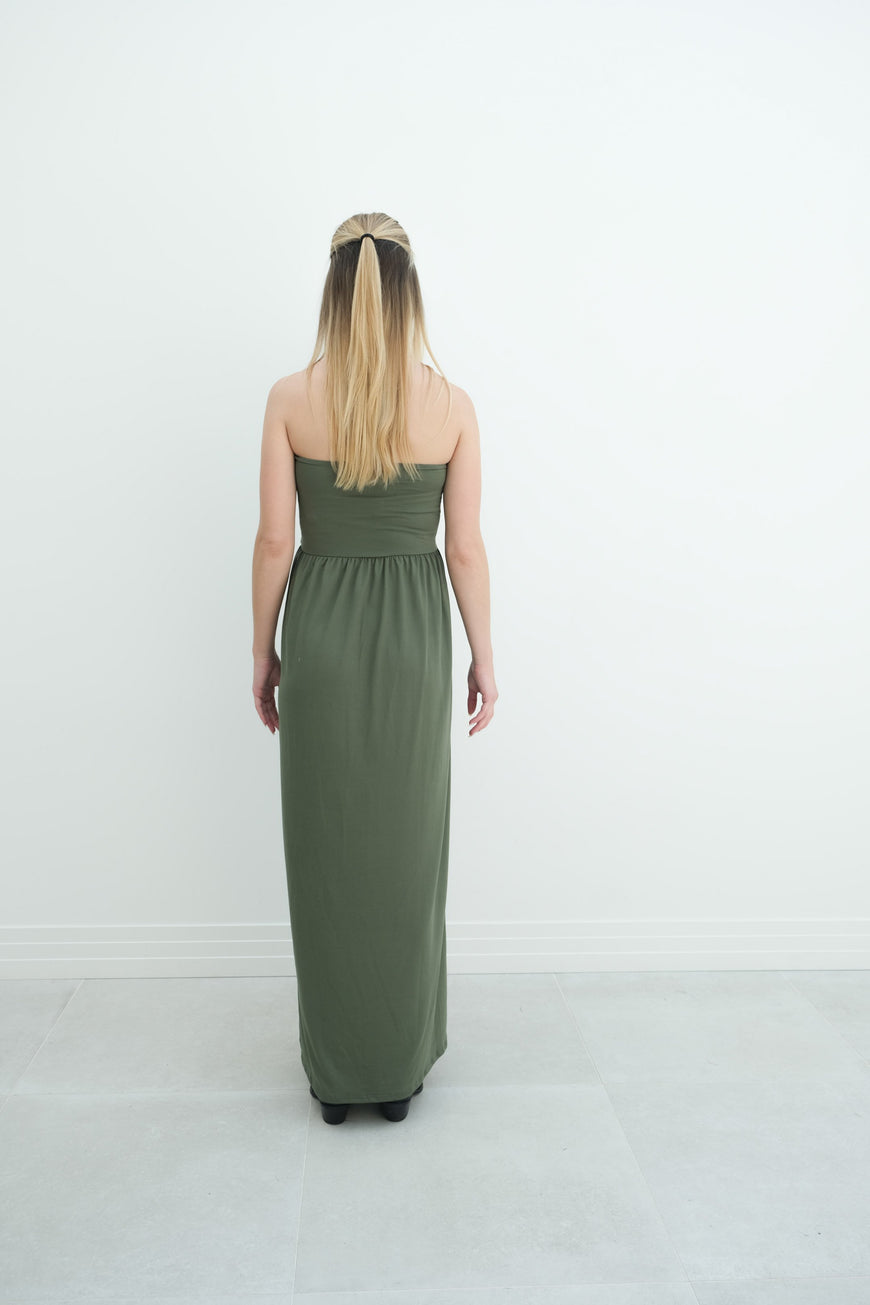 Sasha | Strapless Maxi Maternity Sundress With Empire Waist